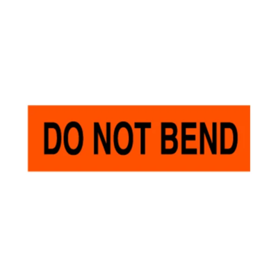 Do Not Bend Label - 2" x 5" - Fluorescent Red
