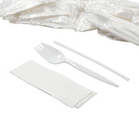 FSE CUTLERY 3PC KIT BIO WRAPPED SPORK,NAP,STRAW 10BAGS/100 1000/CS