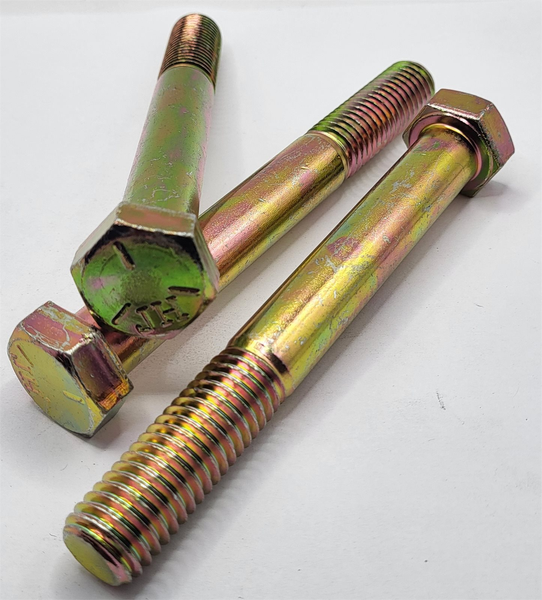 5/8" - 11 X 5" HEX HEAD CAP SCREW MACHINED HEAD SAE J429 GR 5 ZINC YELLOW PER PRINT