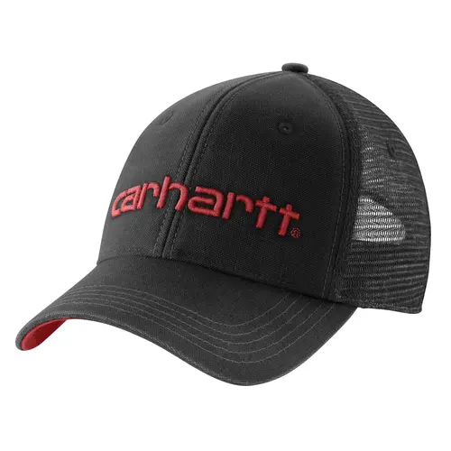 CARHARTT 101195 - Canvas Mesh-Back Logo Graphic Cap - Black/Crab Apple
