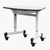 LUXOR MBS-DESK Height-Adjustable Trapezoid Student Desk with Drawer