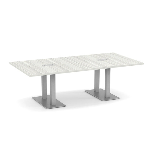 Classic Conference Table 8 Ft with Palmer Brushed Double Base - Silver Birch