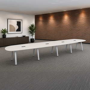 SIGAR7240N - 20 ft. Arena Conference Table w/Silver Metal VA Leg