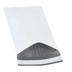 5 X 10" WHITE BUBBLE LINED POLY MAILERS, SELF-SEAL #00  250/CS   B829