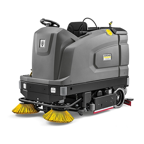 New Karcher B 260 RI BP, R100 Cylindrical scrub deck, 45" Parabolic Squeegee, 36 V 650 Ah Steel Case Batteries, HE Shelf Charger
