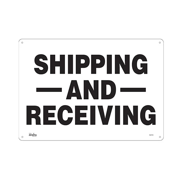 Shipping and Receiving Sign - 20" x 14" - Plastic - English