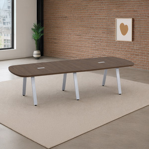SIGAR7637N - 10ft. Arena Conference Table w/Silver Metal VA Leg