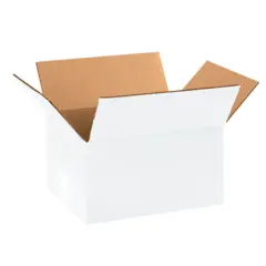 11 1/4 X 8 3/4 X 6" ECT32 WHITE CORRUGATED CARTON 25/BD  1186RW