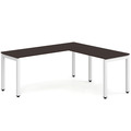 Elements L-Shape Desk 66" x 72" x 24"D - Espresso with White Legs