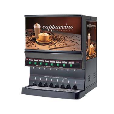 Grindmaster-Cecilware GB8MP-10-LD-U (1) 10 Lbs Capacity Hopper & (7) 5 Lbs Capacity Hoppers High Volume Electric GRINDMASTER GB Hot Powder Cappuccino Dispenser