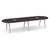 12' Signature Racetrack Conference Table with Metal VA Legs - Espresso Top, Silver Base