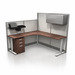 WEBBTYP49 - Multi-height, Single Person, L-shape Height Adjustable Cubicle Station with Storage