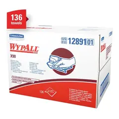 12891 KC WYPALL X90 BLUE CLOTHS, BRAG BOX, 11.1 X 16.8", 136 SHEETS/BOX
