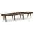 14' Signature Racetrack Conference Table with Wood VA Legs - Modern Walnut Top, Silver Mount, Modern Walnut Base