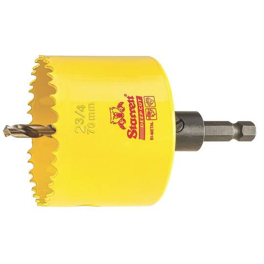 STARRETT ADCH0234 2-3/4'' (70mm) NVP Deep Cut Bi-Metal Hole Saw with Arbor