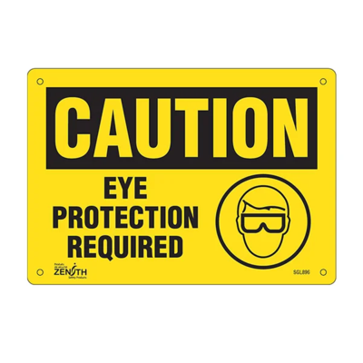 Eye Protection Required Sign - 10" x 7" - Plastic - English