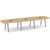 14' Boat Shape, Signature Conference Table: Aspen Top, Silver Metal VA Leg
