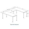 Elements U-Shape Desk 102" x 72" - White with Silver Legs