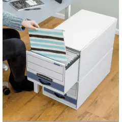FEL00311 FELLOWES STORAGE DRAWERS LETTER SIZE 14 X 25.5 X 11.5 WHITE/BLUE    6/CS