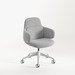 CHK73400 VIVA CLUB CHAIR w/ NYLON BASE - White base, Ash Seat