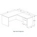CLALD1033- Classic L-Shape Desk 60" W x 30" D with 47" Return and Box/File Pedestal- Maple