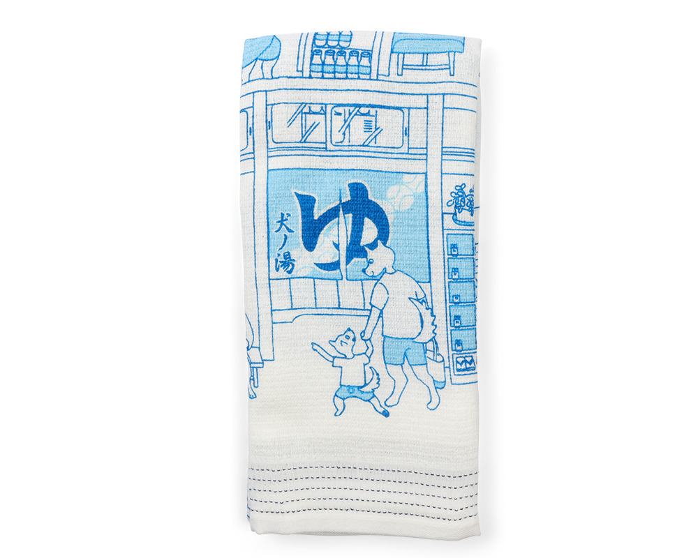 Tea Towel - Onsen Dogs