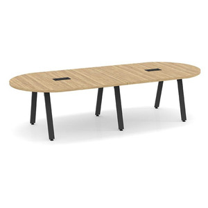 SIGRT3137N-METAL - 10 ft. Signature Racetrack Conference Table with Black Metal VA Legs