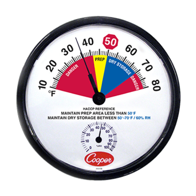 Cooper-Atkins 212-158-8 Prep Area/ Dry Storage Thermometer 12" (30.5Cm) Dia. Dial