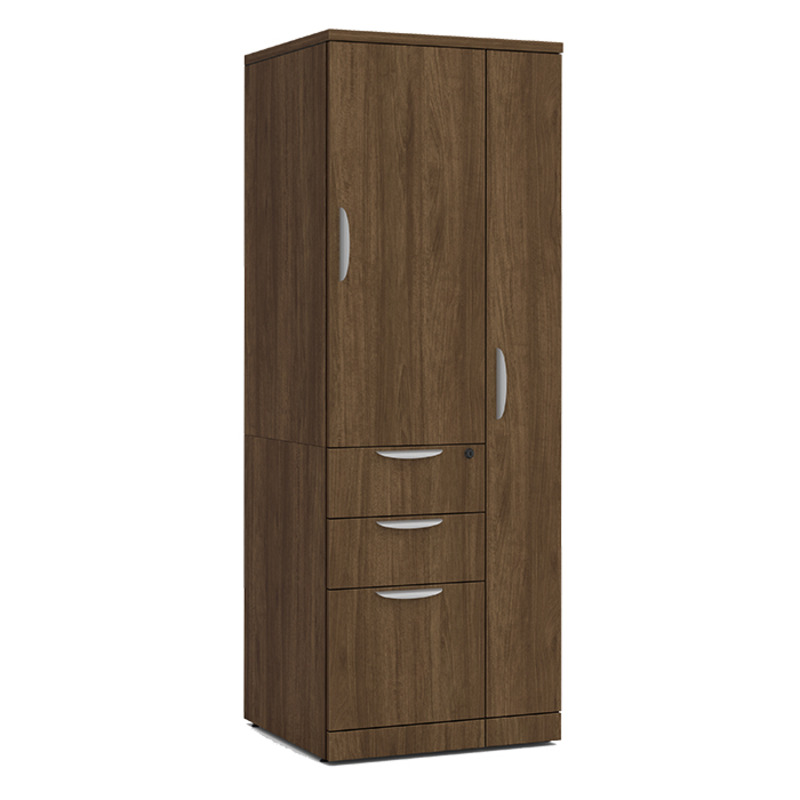 CLAST1018N, PL286/287 NARROW WARDROBE, CABINET, BOX/BOX/FILE - Modern Walnut