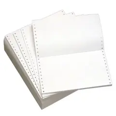 9.5 X 5.5" 20 LB PERFORATED WHITE COMPUTER PAPER, 5400/CA   955027