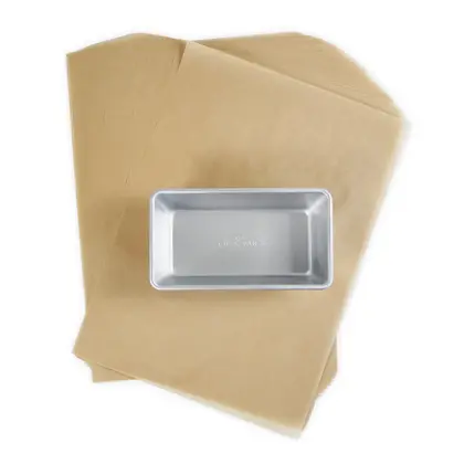 Bare Small Seamless Bread Loaf Pan with Parchment Paper