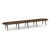 20' Signature Racetrack Conference Table with Wood VA Legs - Modern Walnut Top, Silver Mount, Modern Walnut Base