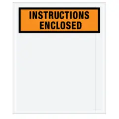 12 X 10" ORANGE "INSTRUCTIONS ENCLOSED" ENVELOPES, 500/CS  PL479