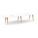 SIGBS4238N-WOOD - 12 ft. Boat Shape Signature Conference Table With Wood VA Legs