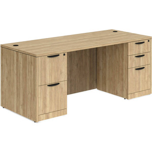 CLASD1026- Classic Desk 60" W x 30" D with Two Full Pedestals- Aspen