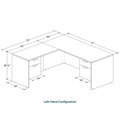 Classic L-Shape Desk 72" x 71" with 2 Box/File Pedestals - Aspen