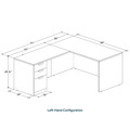 Classic L-Shape Desk 77" x 60" with Box/Box/File Pedestal - Cherry