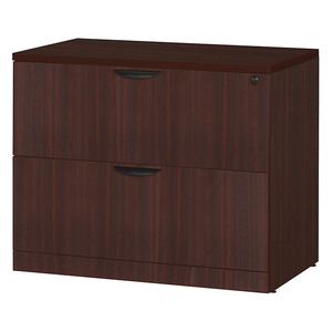 PL112 35"w 2 DRAWER LATERAL FILE- MAHOGANY