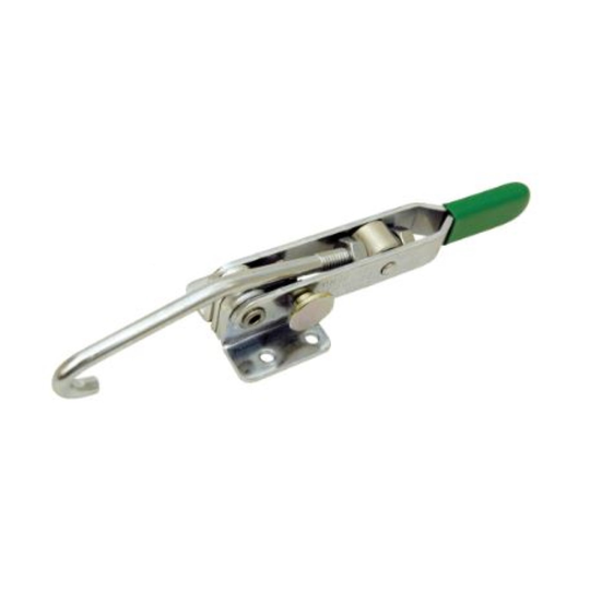 Carr Lane CL-257-PA Latch-Action Toggle Clamp with Safety Lock, Adjustable Hook, Flanged Base (375lbs) -Steel