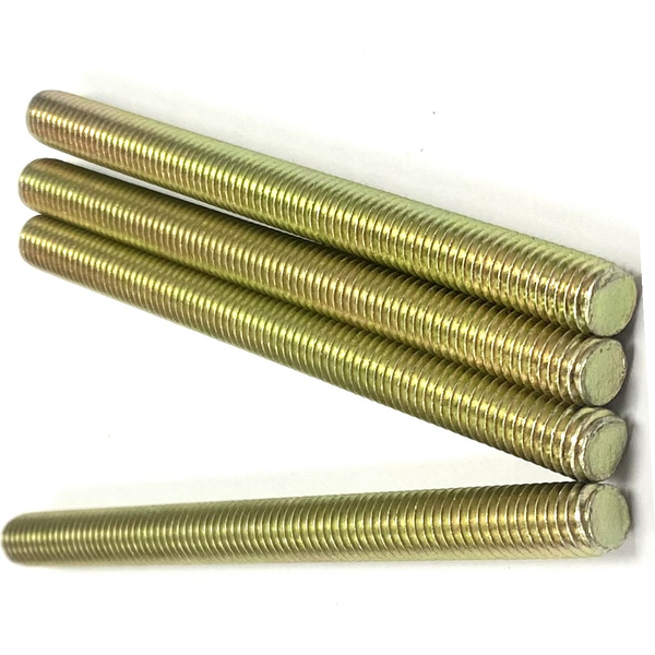 1 1/2" - 12 X 36" FULLY THREADED STRAIGHT ROD SAE J429 GR 8 ZINC TRIVALENT YELLOW
