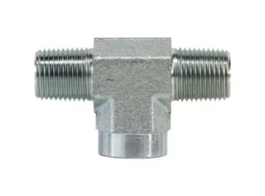 Pipe Branch Tee, 3/8-in Male NPTF x 3/8-in Male NPTF x 3/8-in Female NPTF, Steel