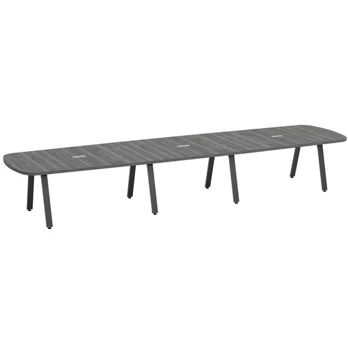 Signature Arena Conference Table 16 Foot - Newport Grey with Black Metal Legs