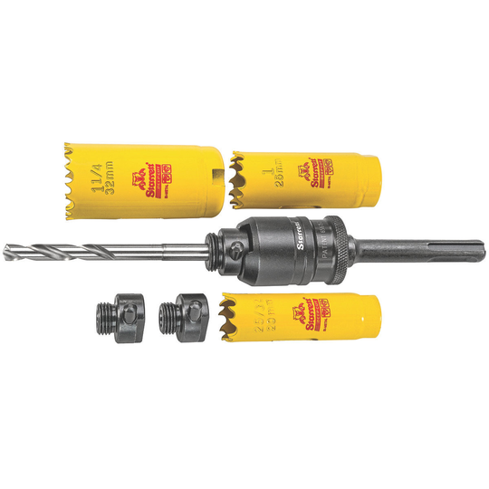 STARRETT A6-11 Kwik Change Arbor kit with Deep Cut hole saws