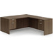 CLALD1035- Classic L-Shape Desk 60" W x 30" D with 47" Return and 2 Box/File Pedestals- Modern Walnut