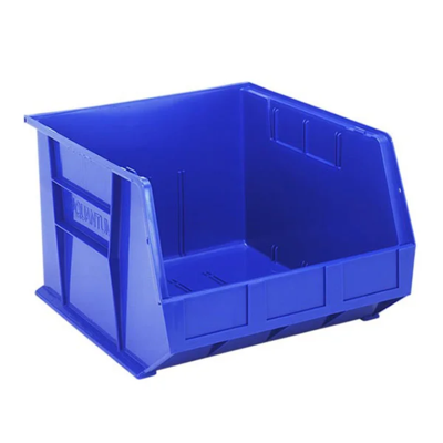Storage Bin - Plastic - 16-1/2" x 18" x 11" - 75 lb Capacity - Blue