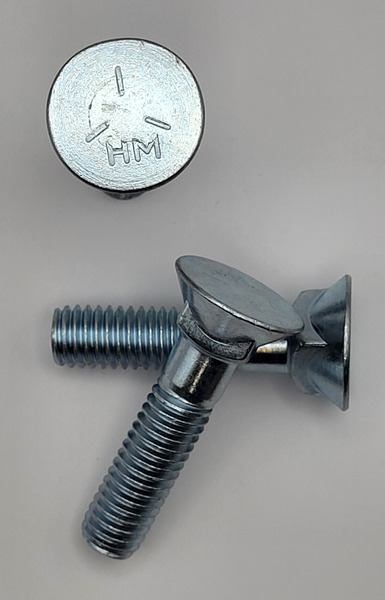 7/16" - 14 X 2" OVERSIZE 1/2" #3 HEAD PLOW BOLT SAE J429 GR 5 ZINC TRIVALENT CLEAR PER PRINT