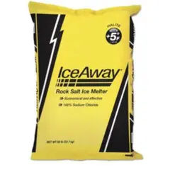 ICE AWAY ROCK SALT, WHITE GRANULES, 50 LB BAG 49/PLT   769292