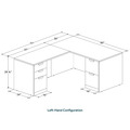 Classic L-Shape Desk 77" x 60" with 2 Full Pedestals - Newport Grey