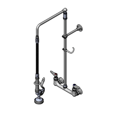 T&S Brass B-0131-B EasyInstall Pre-Rinse Unit Wall Mount Mixing Faucet With 8" Adjustable Centers