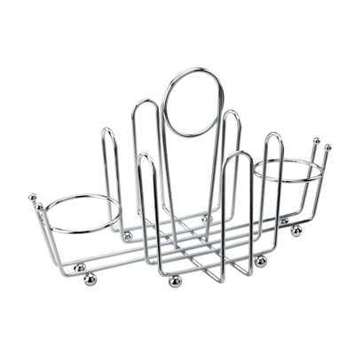 Winco WH-1 Chrome Plated Wire With Ball Feet And Center Clip Condiment Holder
